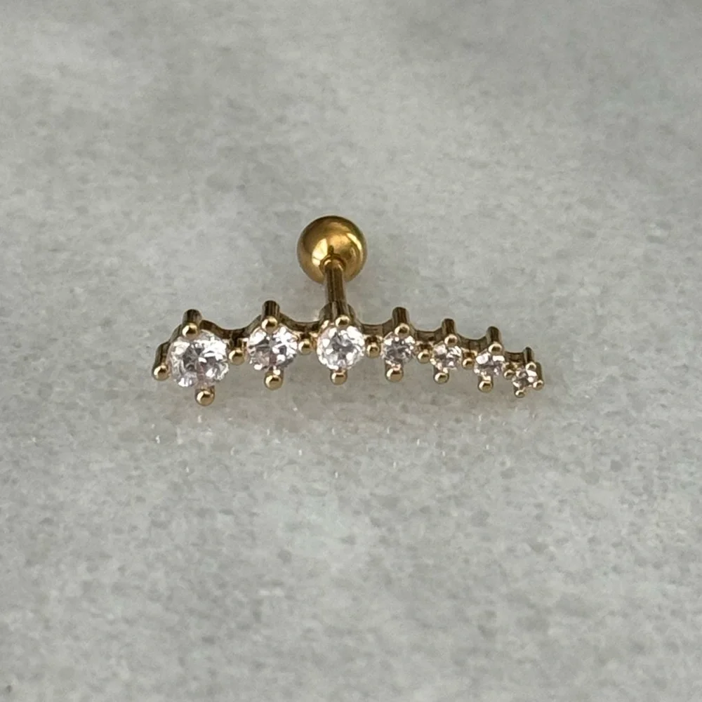 COPY - Gold Crystal Arch Cartilage Earring 

Brand New - Picture 3 of 4